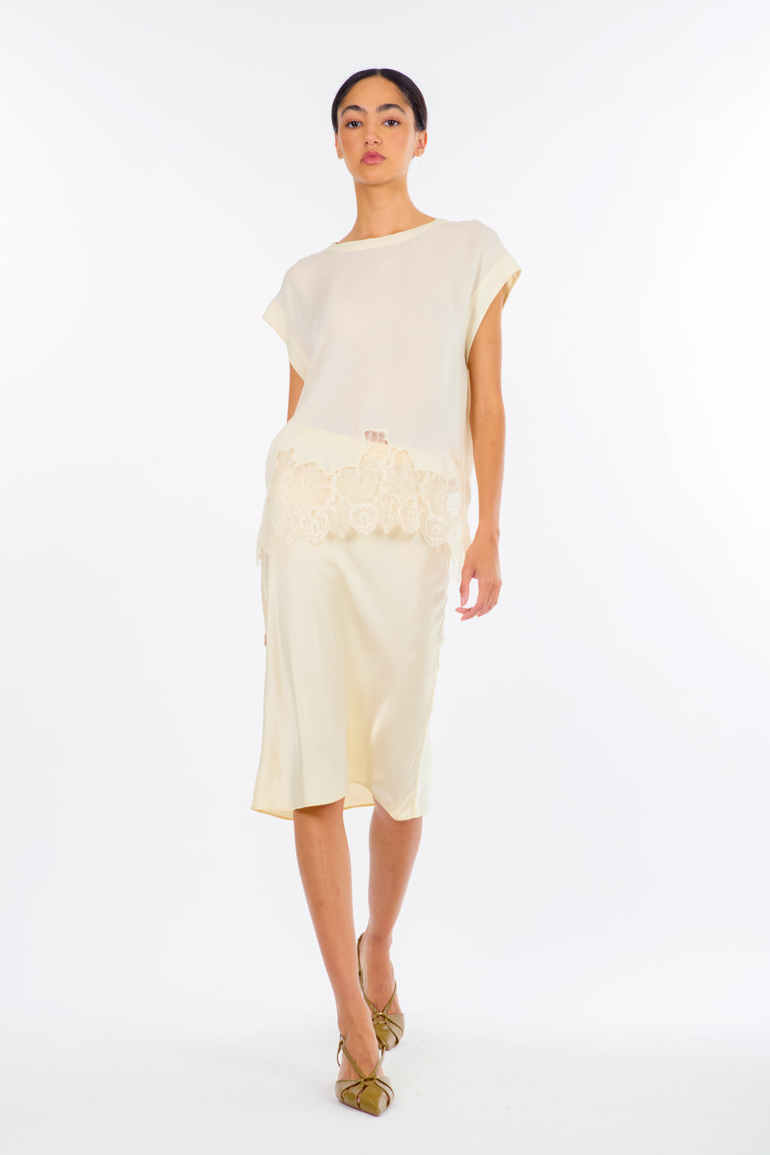 Lainey Midi Skirt - 100% Organic Sand-Washed Silk