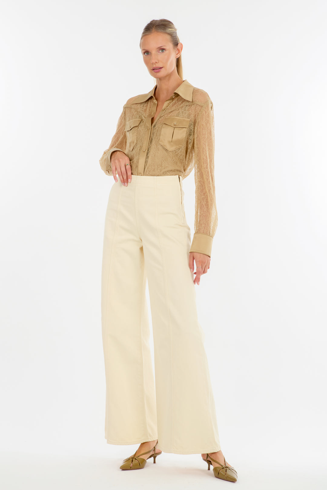 Aubree Top - 100% Silk with Lace