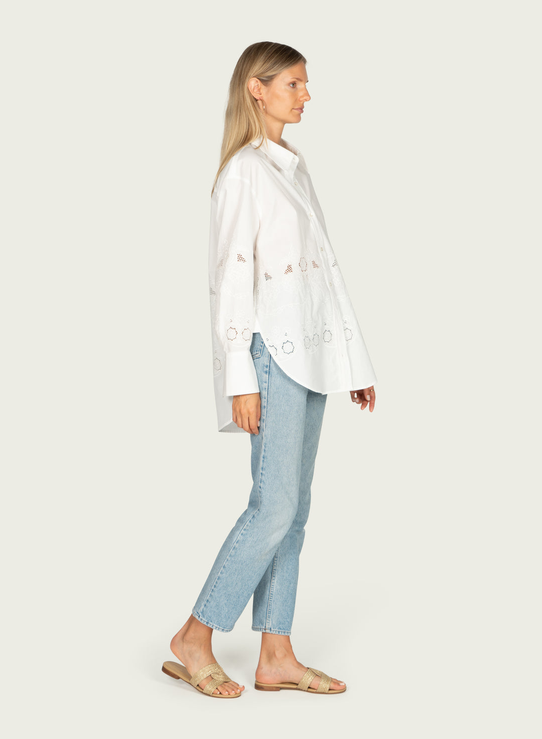 Rye Shirt - Cotton Poplin with Embrodiery