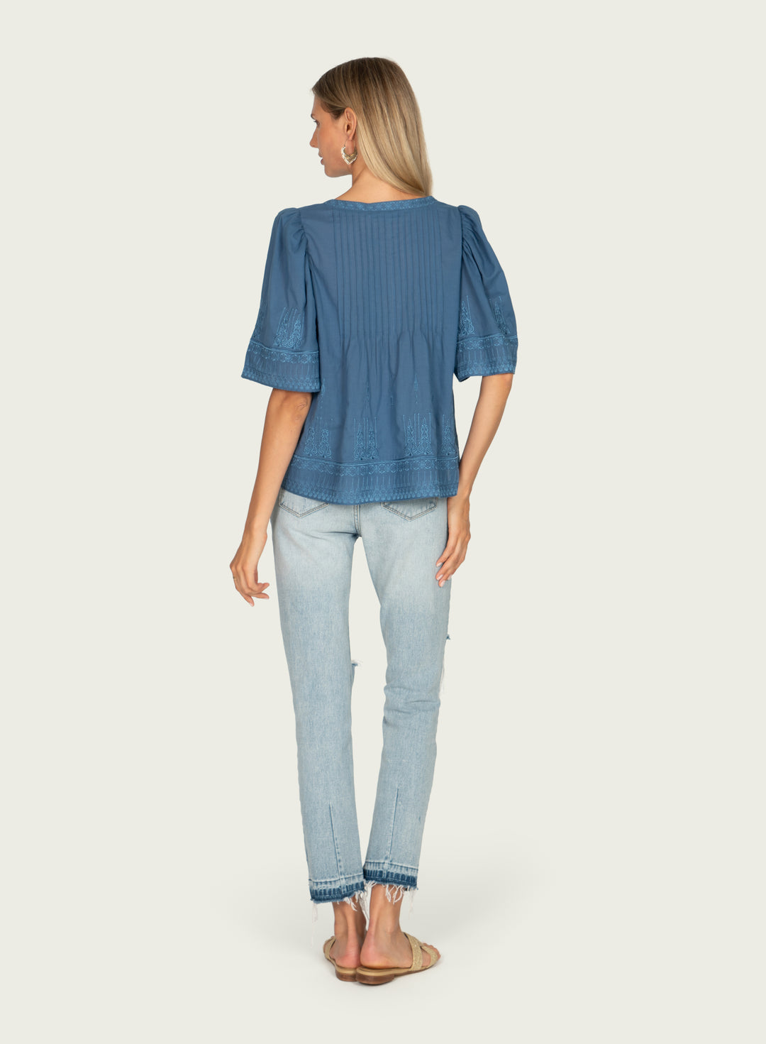 Kali Top - Cotton Voile with Embroidery