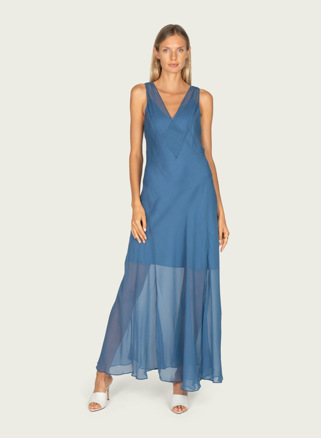 Iver Maxi Dress - 100% Silk Crinkle Chiffon