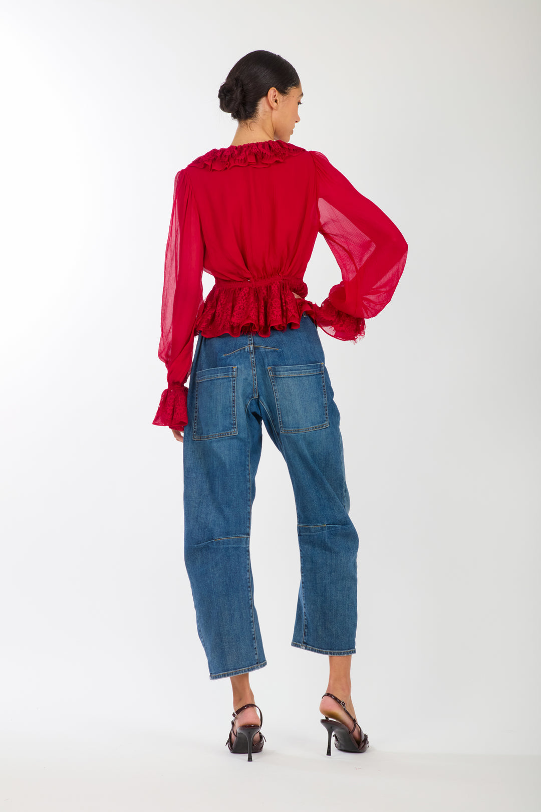 Milana Top - 100% Organic Silk Chiffon with Lace