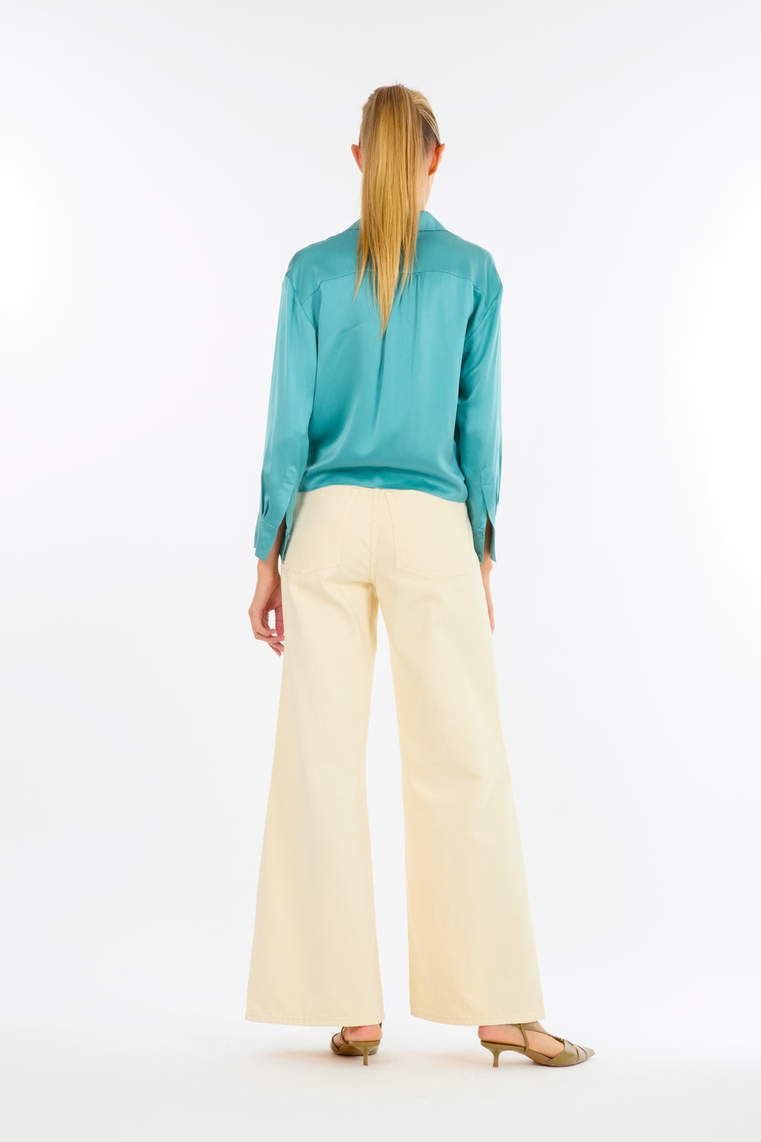 Rae Top - Cyan Green - 100% Silk