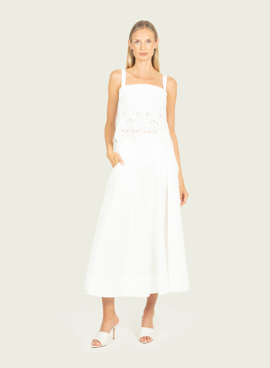 Cosette Top - Cotton Poplin with Embroidery