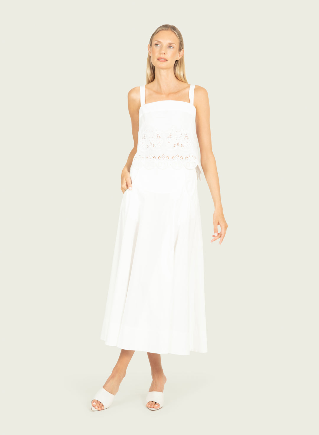 Cosette Top - Cotton Poplin with Embroidery