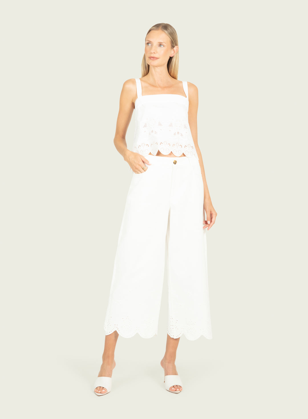 Cosette Top - Cotton Poplin with Embroidery