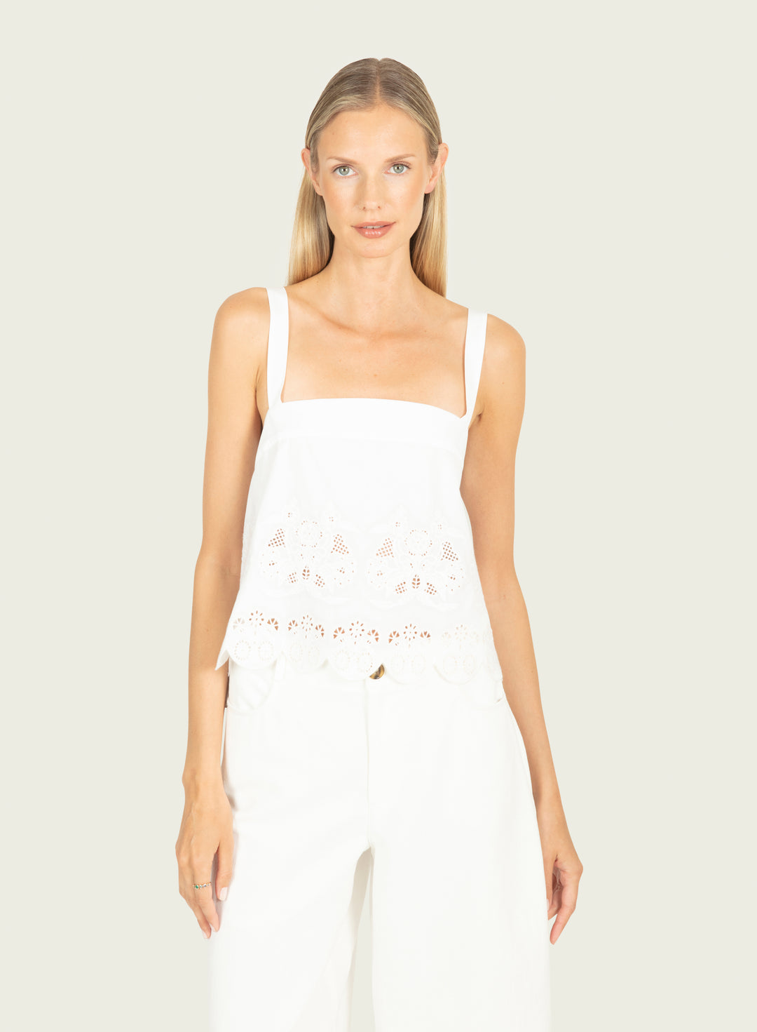 Cosette Top - Cotton Poplin with Embroidery