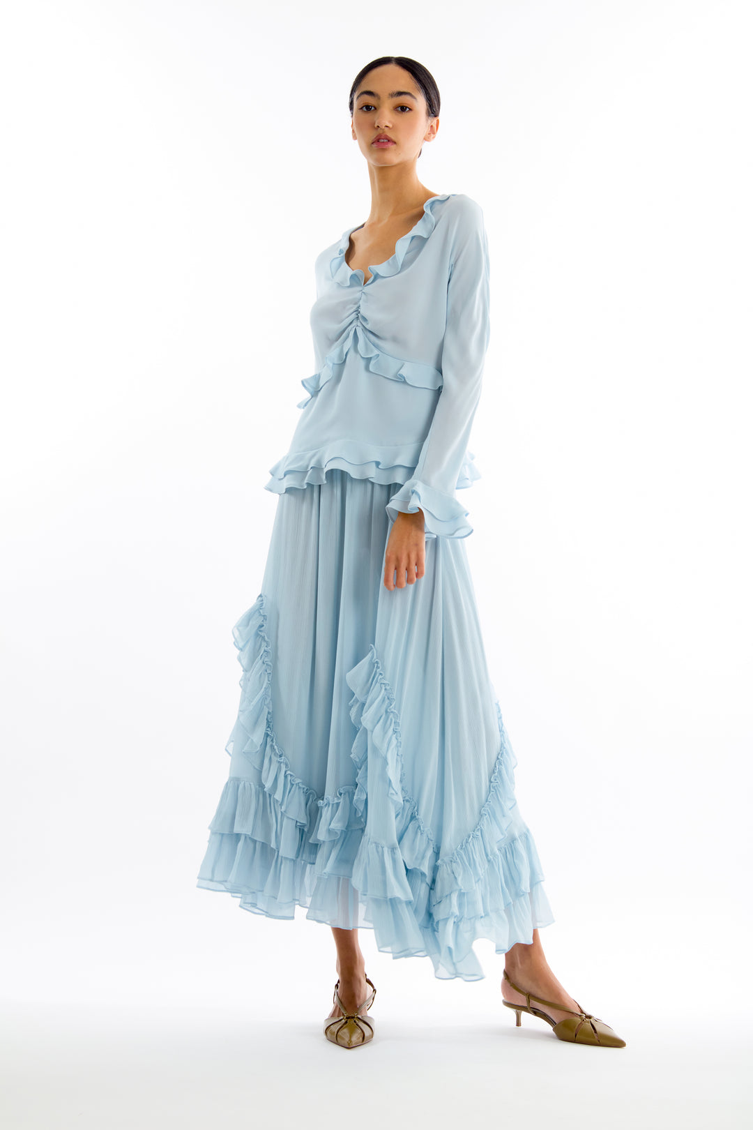 Elma Skirt - 100% Organic Silk Crinkle Chiffon