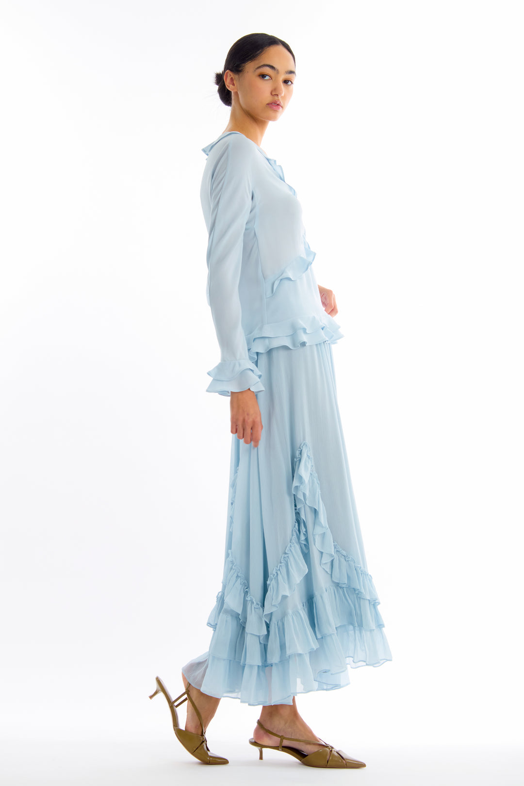 Elma Skirt - 100% Organic Silk Crinkle Chiffon