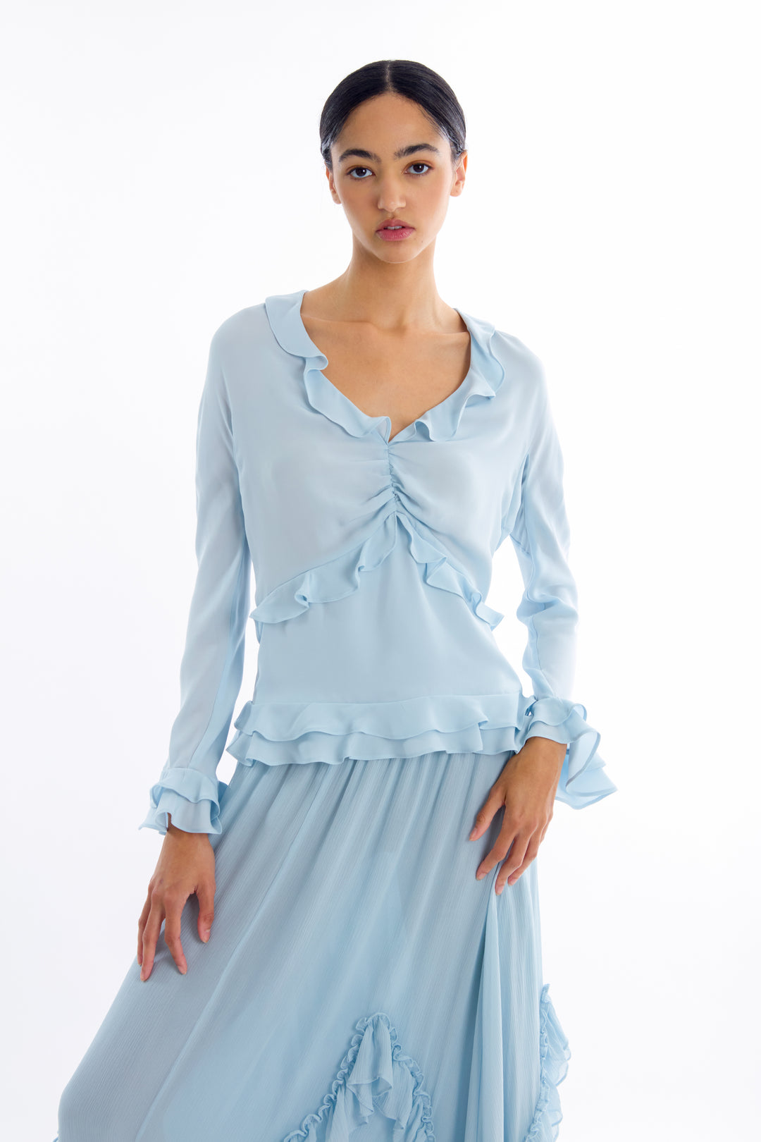 Elma Skirt - 100% Organic Silk Crinkle Chiffon