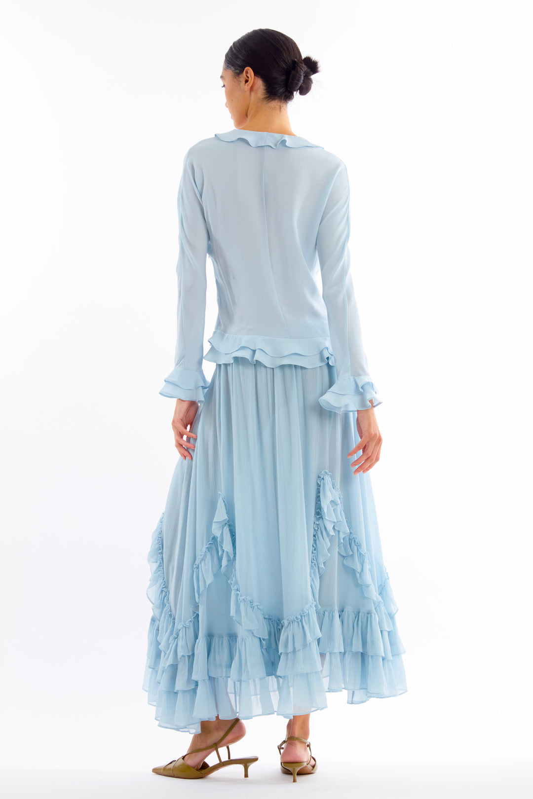 Elma Skirt - 100% Organic Silk Crinkle Chiffon