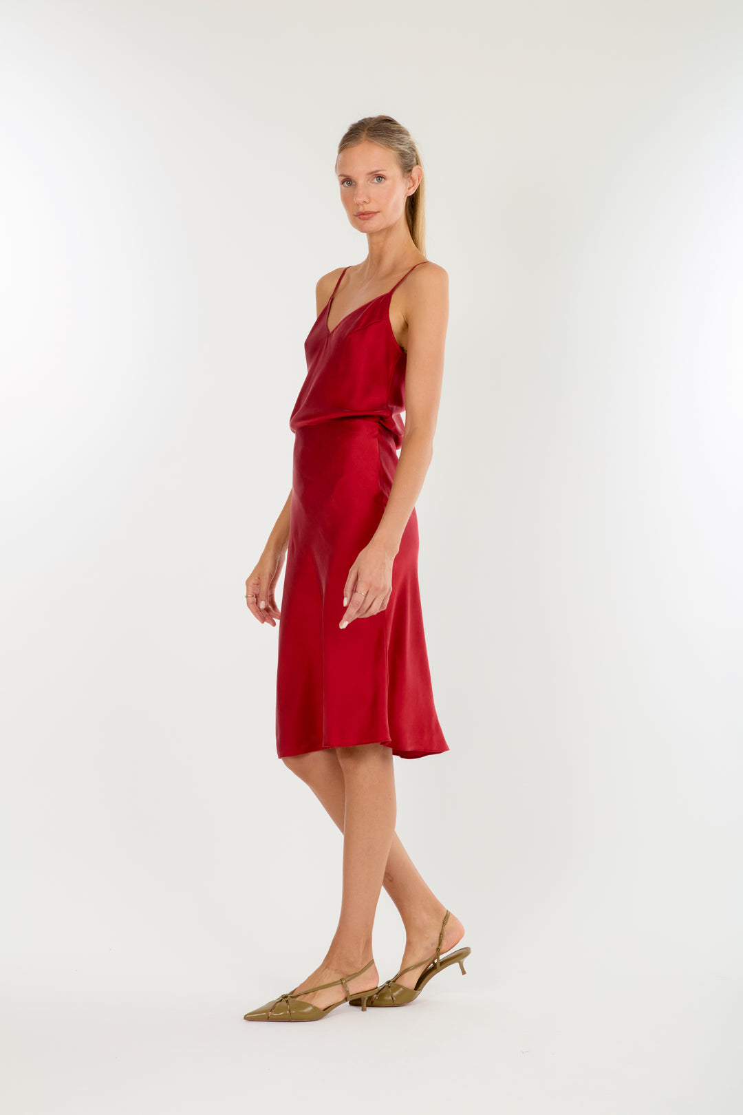 Lainey Midi Skirt - 100% Organic Sand-Washed Silk