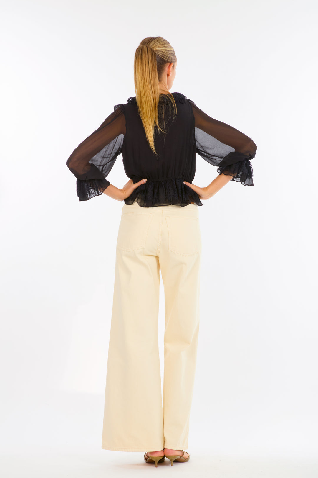 Milana Top - 100% Organic Silk Chiffon with Lace