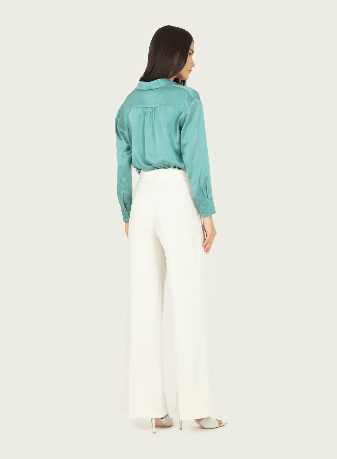 Rae Top - Cyan Green - 100% Silk