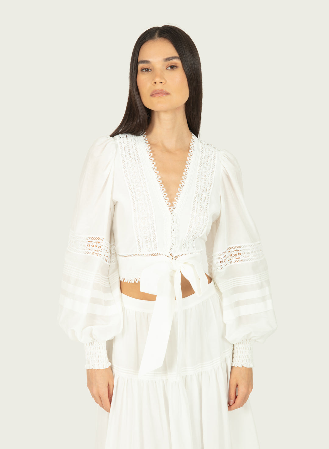 Karina Top - Cotton Silk with Lace