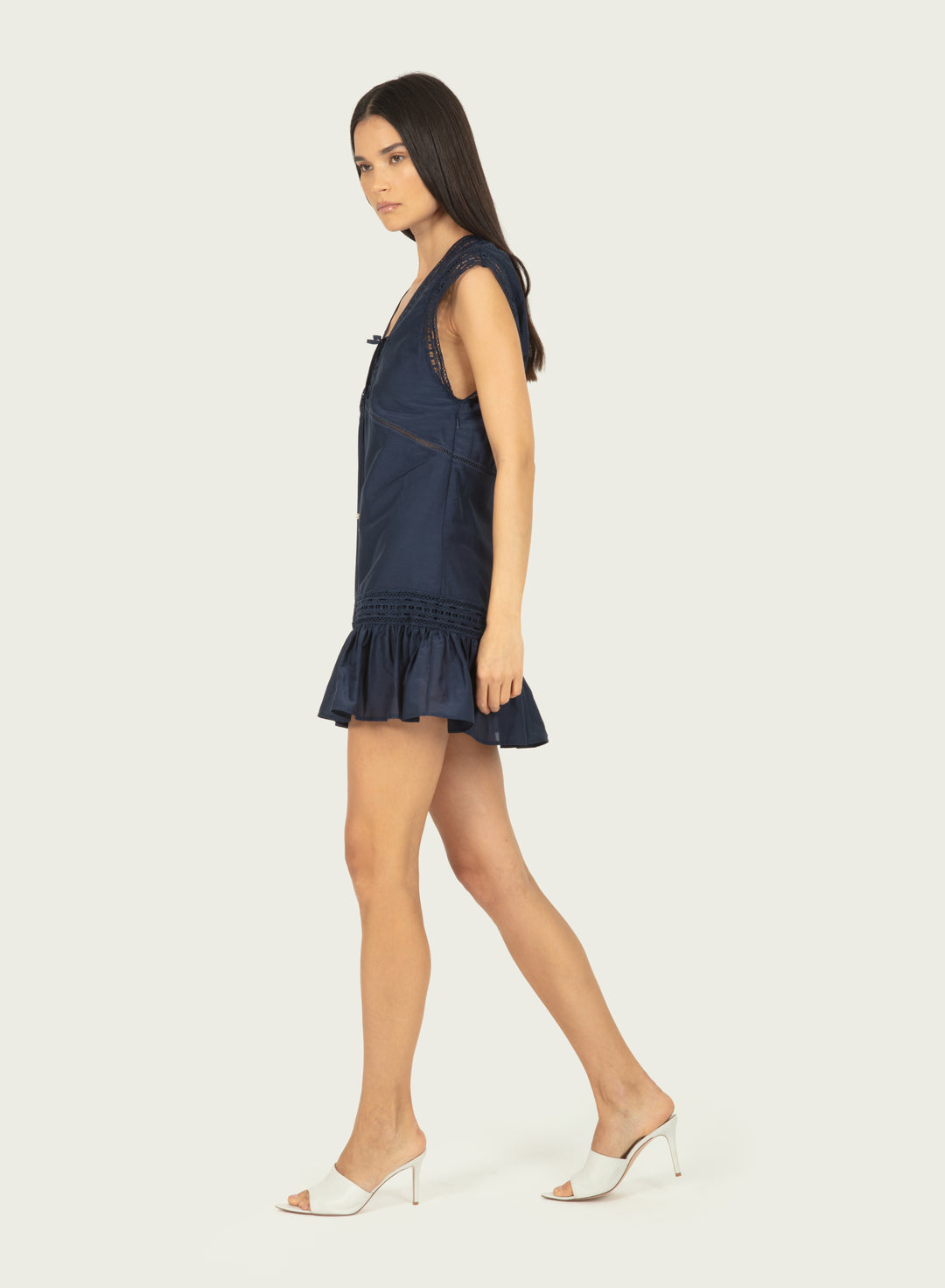 Anais Cover-Up Dress - Cotton Silk with Lace