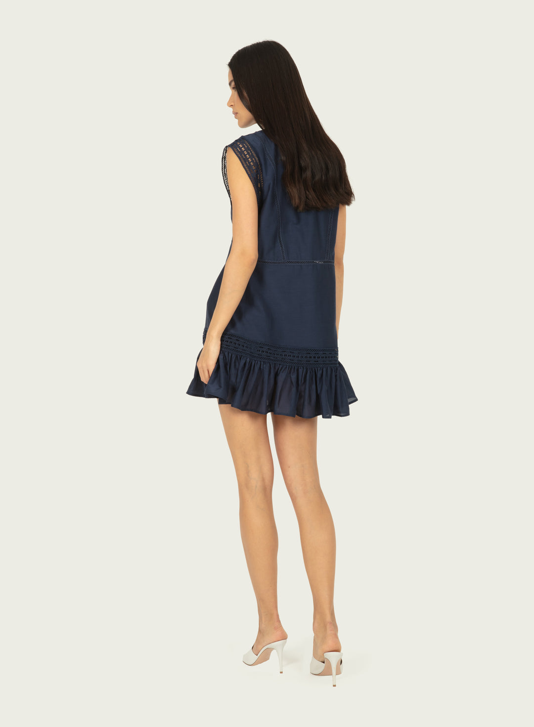 Anais Cover-Up Dress - Cotton Silk with Lace