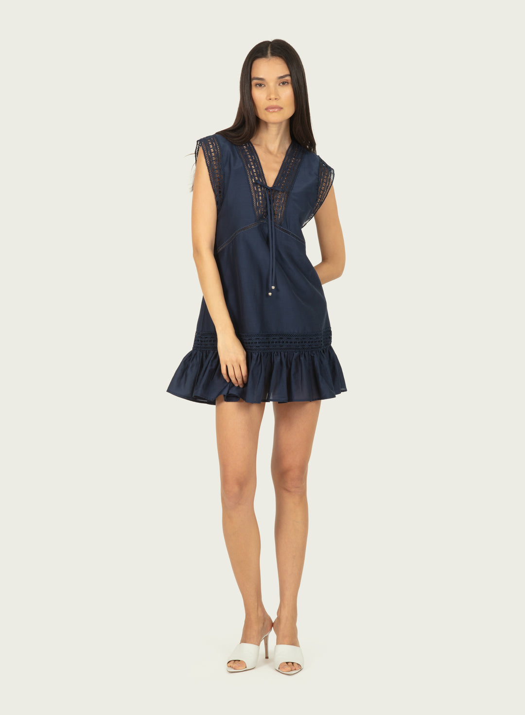 Anais Cover-Up Dress - Cotton Silk with Lace