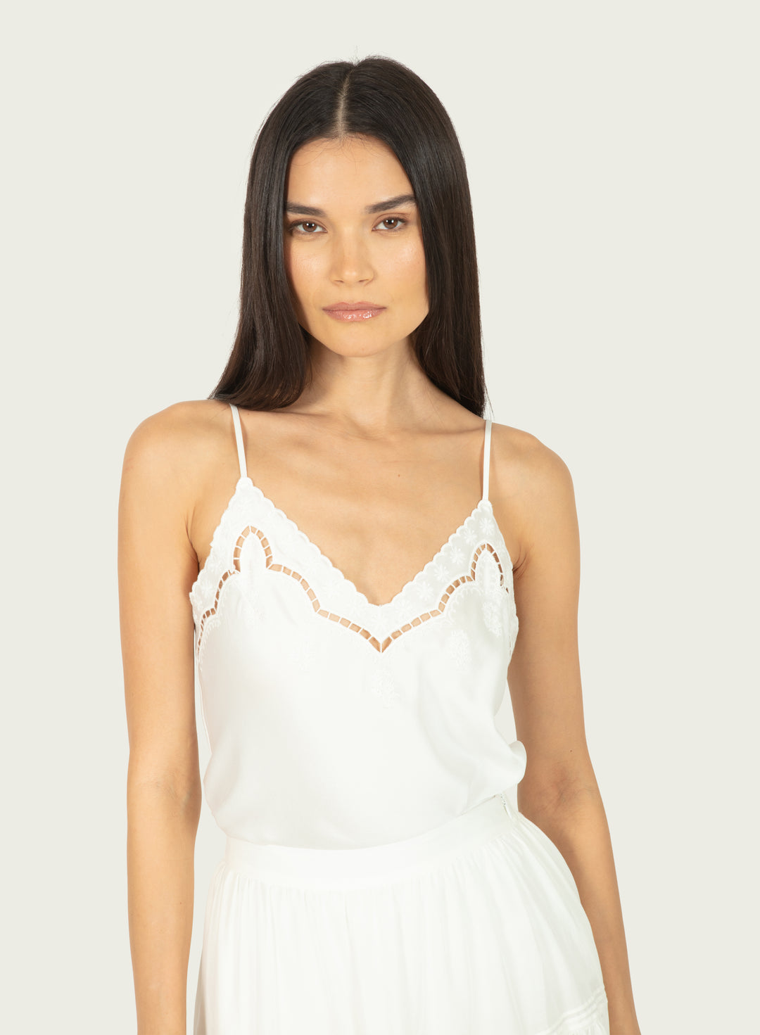 Wimberly Cami - Off-White - 100% Organic Sand-Washed Silk