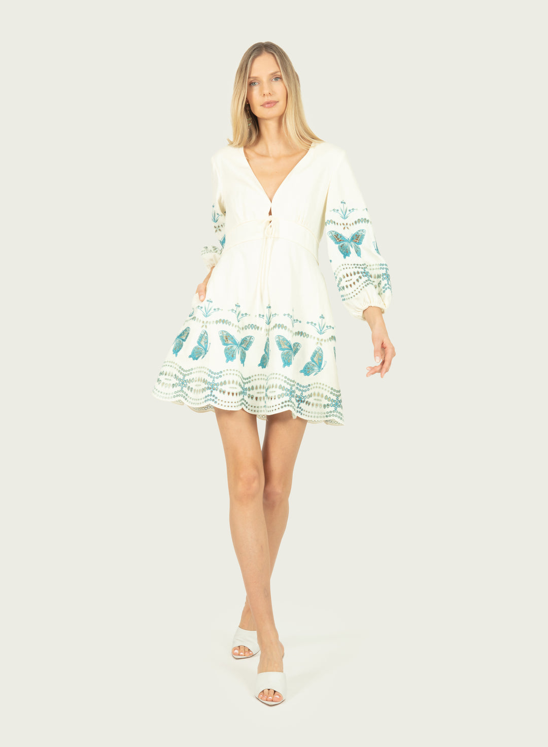 Priscilla Dress - Cotton Linen with Embroidery