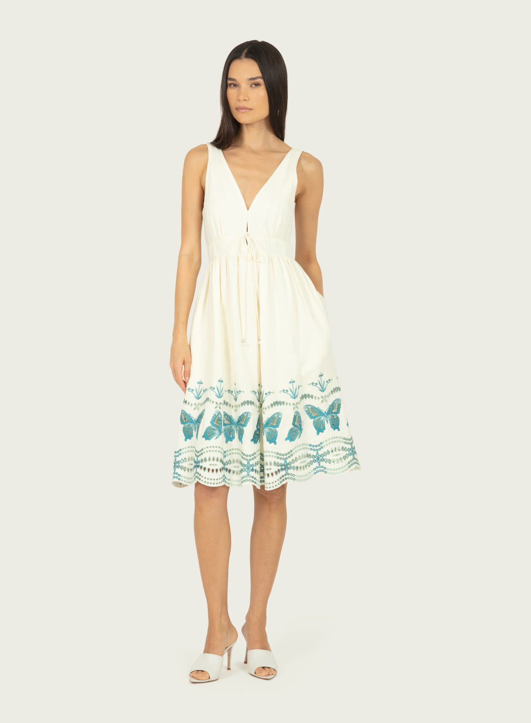 Verona Dress - Cotton Linen with Embroidery