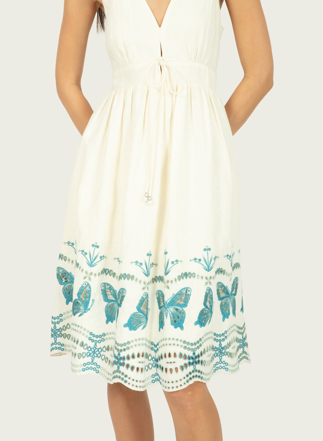 Verona Dress - Cotton Linen with Embroidery