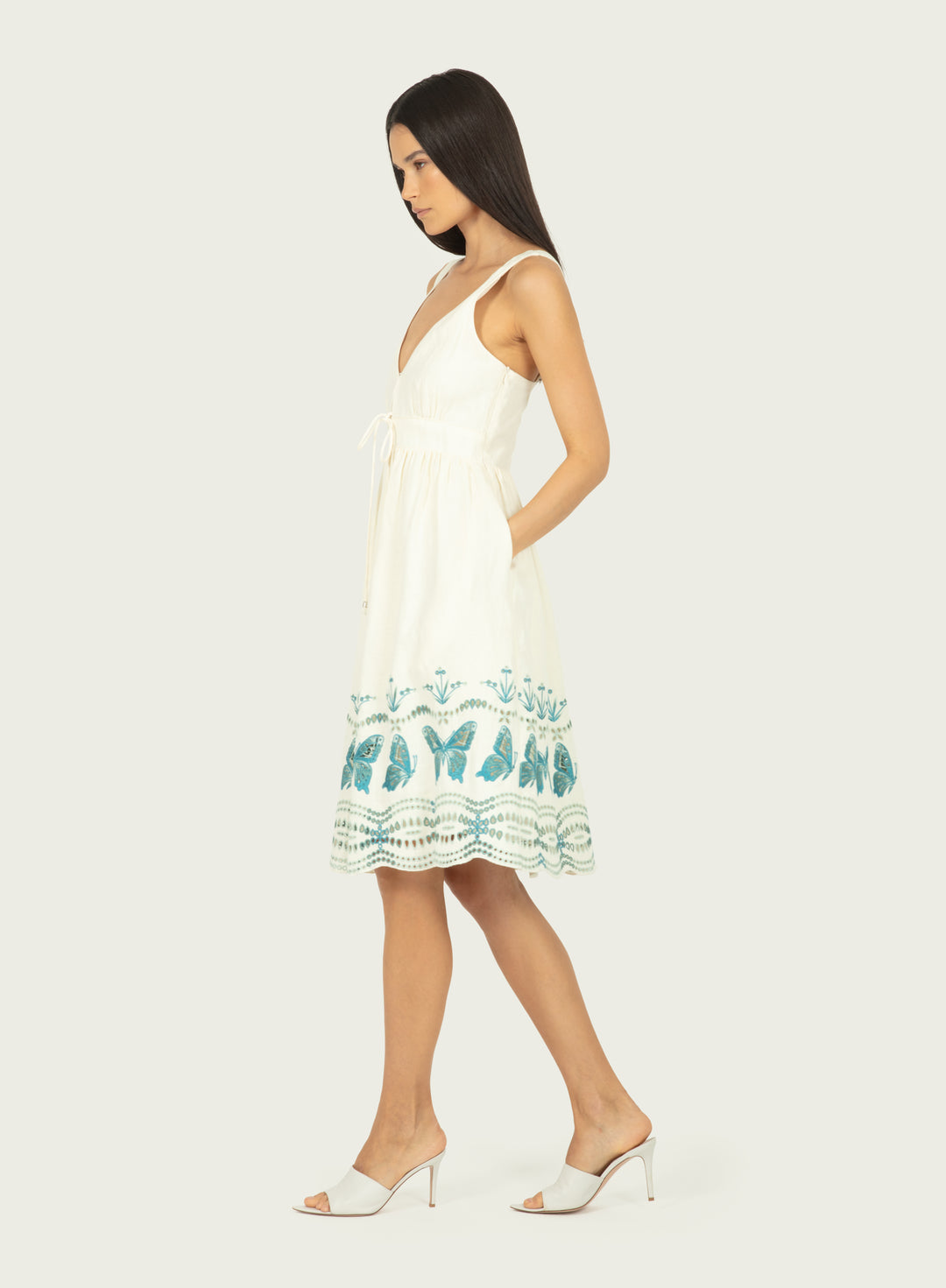 Verona Dress - Cotton Linen with Embroidery