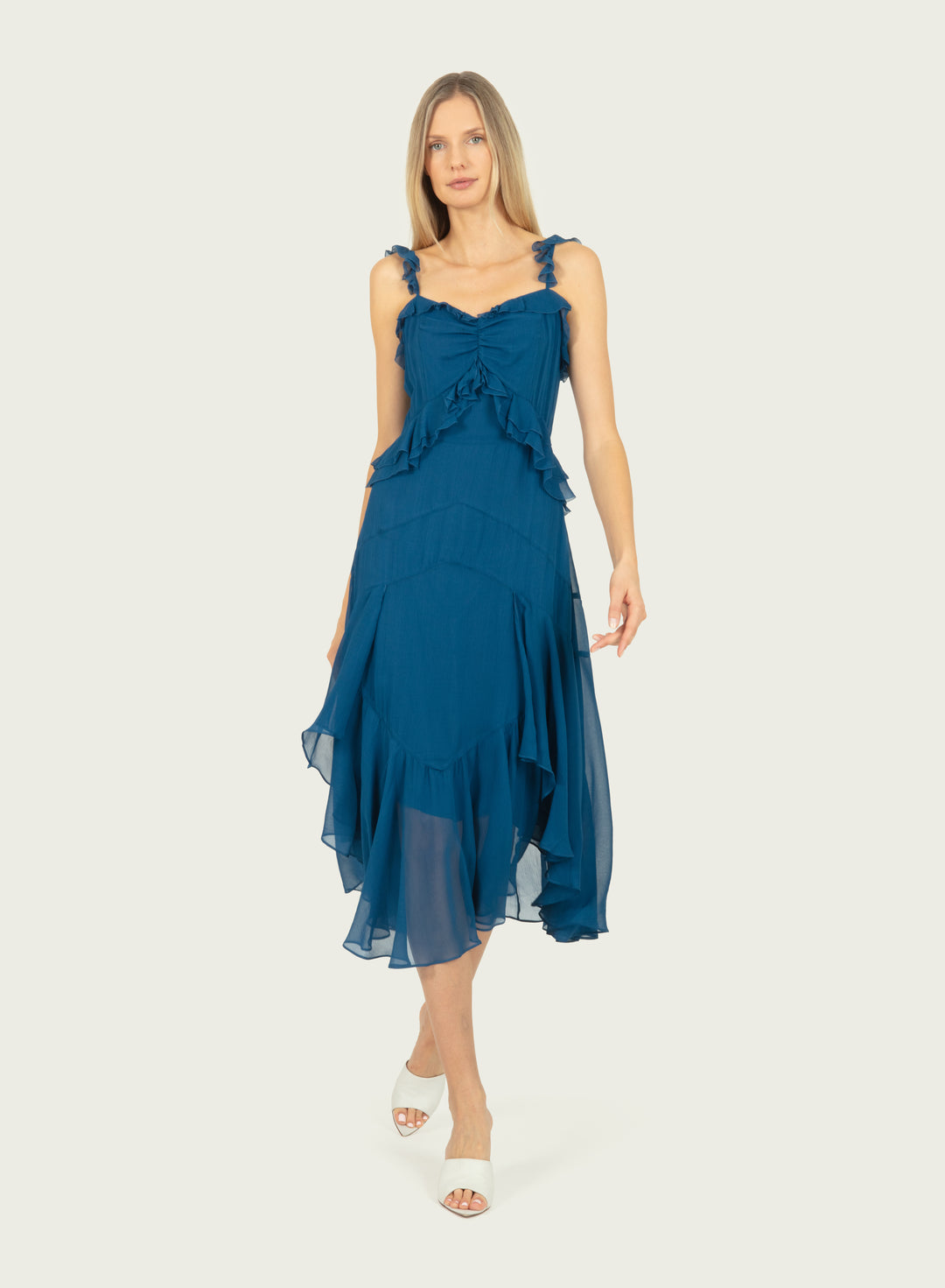 Inessa Dress - 100% Silk Crinkle Chiffon