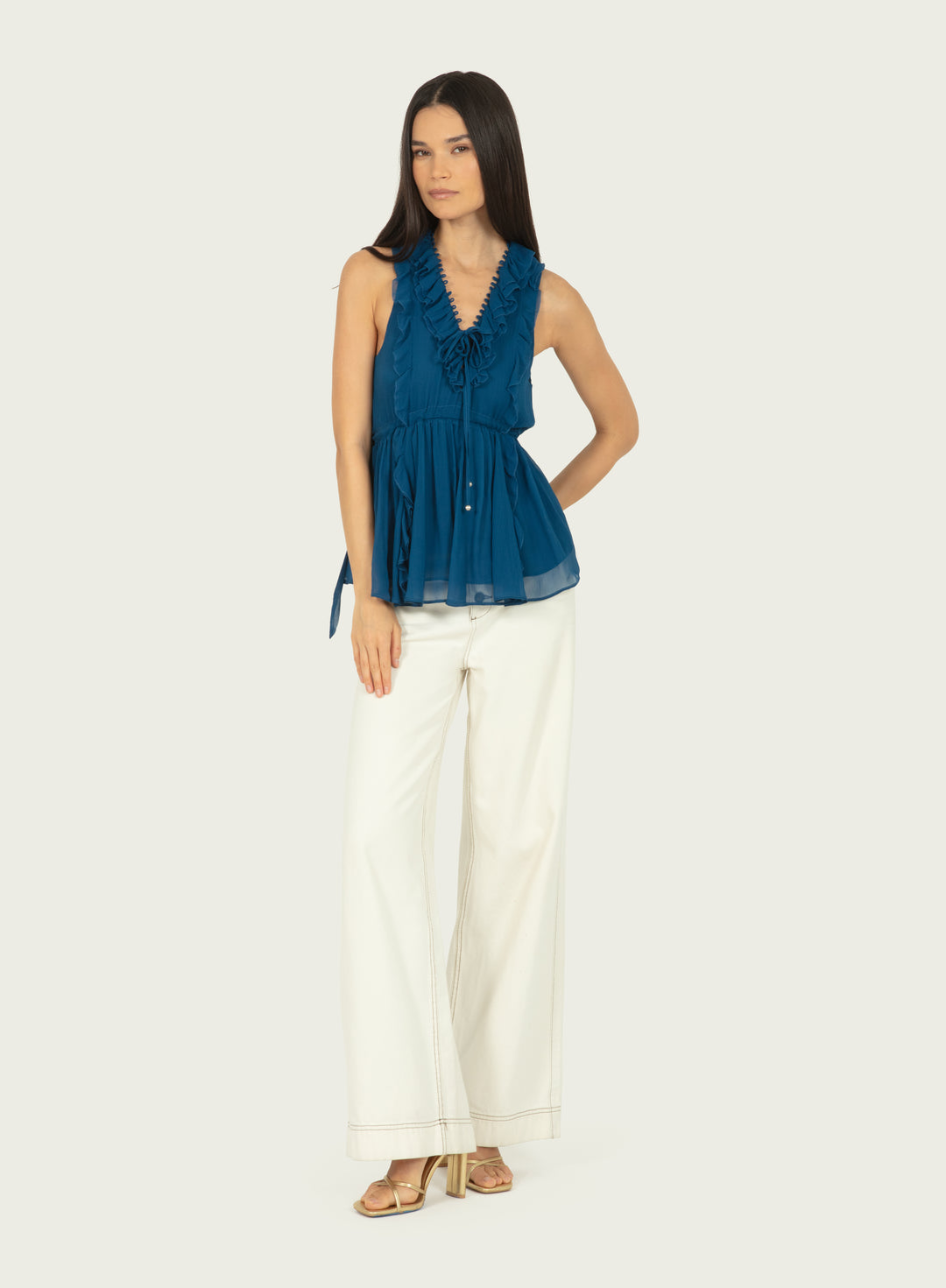 Madison Top - 100% Silk Crinkle Chiffon