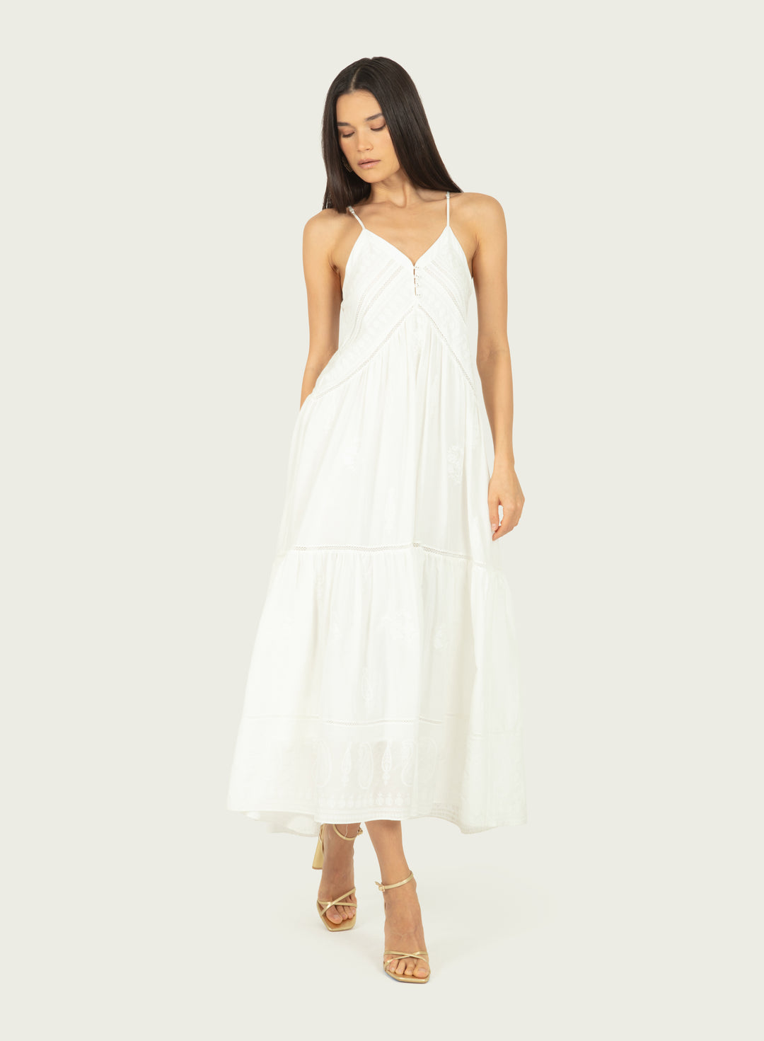 Iris Dress - Cotton Silk with Embroidery
