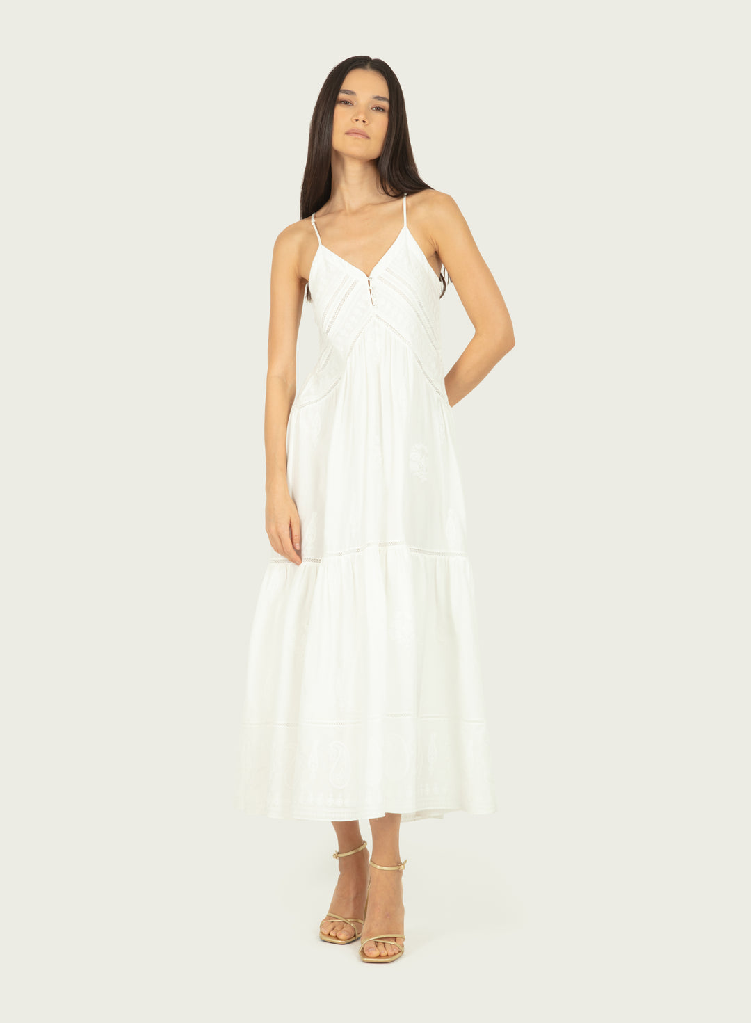 Iris Dress - Cotton Silk with Embroidery