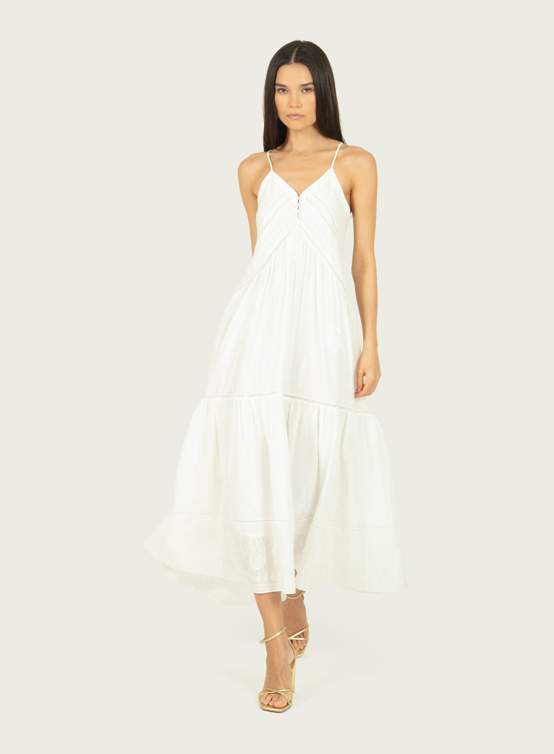 Iris Dress - Cotton Silk with Embroidery