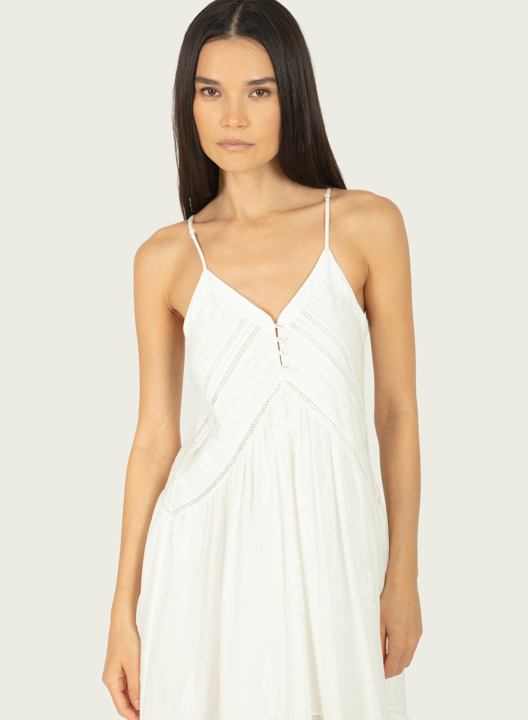 Iris Dress - Cotton Silk with Embroidery