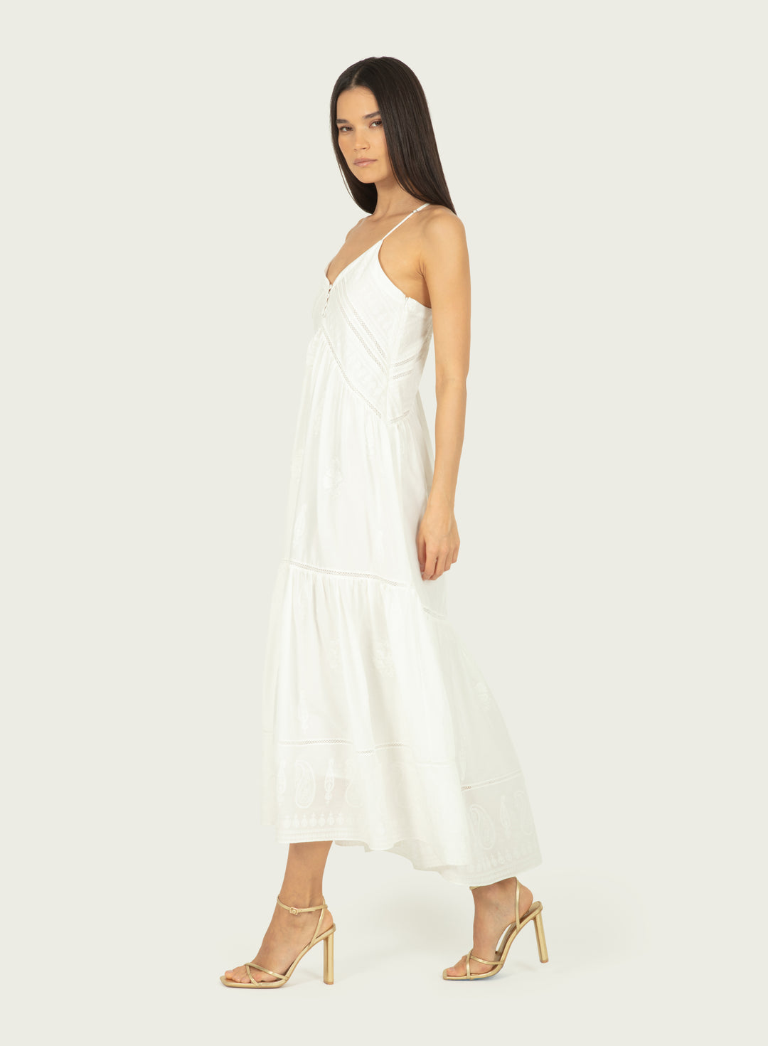 Iris Dress - Cotton Silk with Embroidery