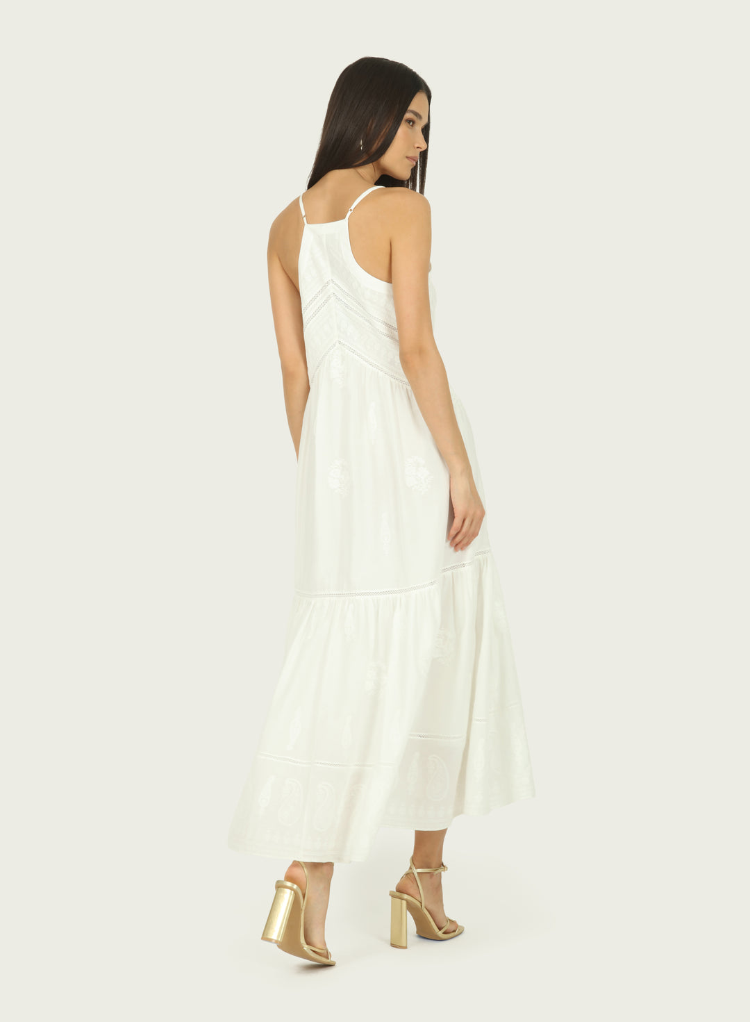 Iris Dress - Cotton Silk with Embroidery
