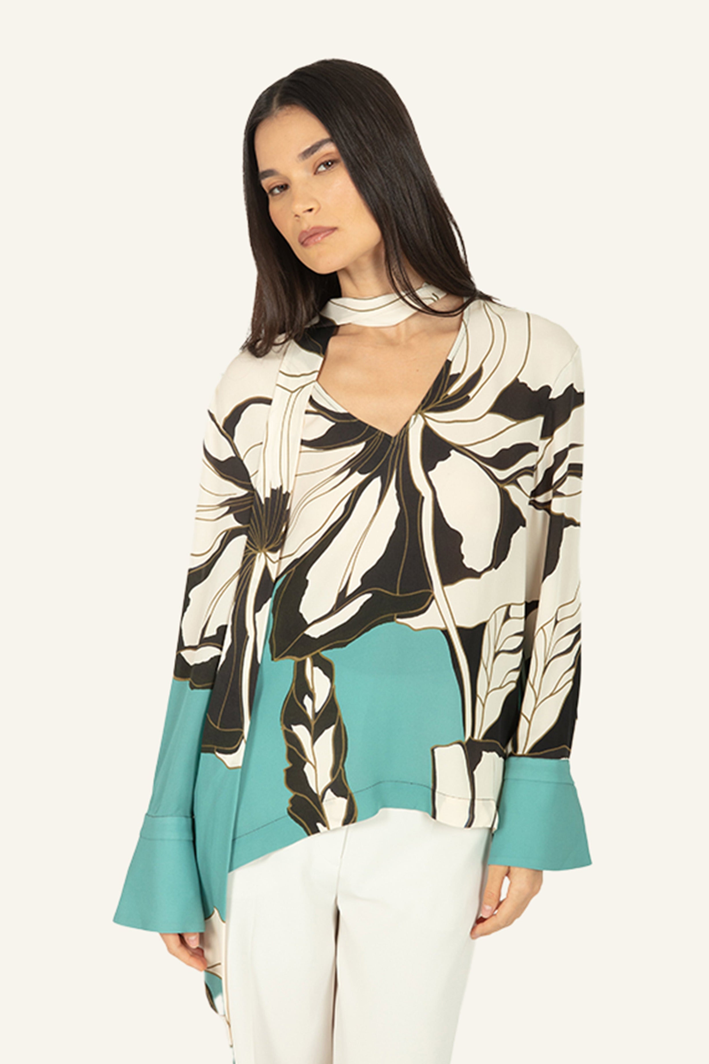 Chiara Blouse - 100% Silk Double Georgette – SECRET MISSION BOUTIQUE