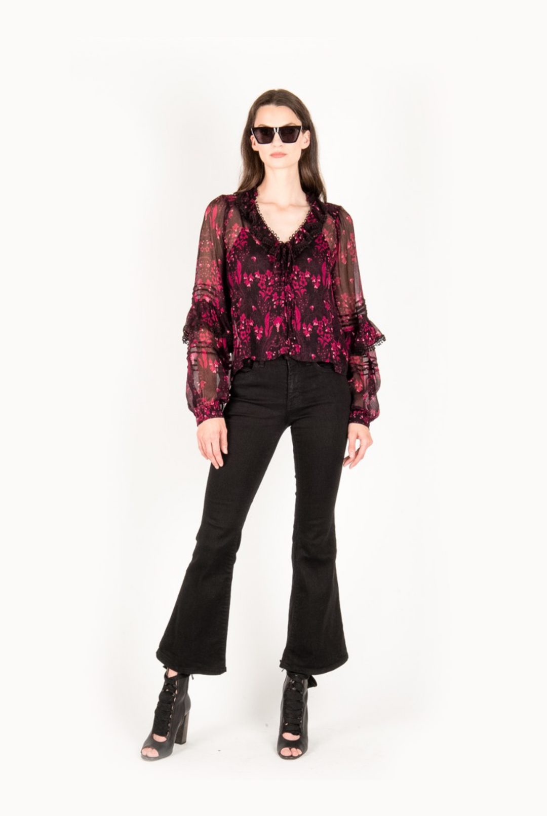 Eleanor Blouse - 100% Silk Crinkle Chiffon