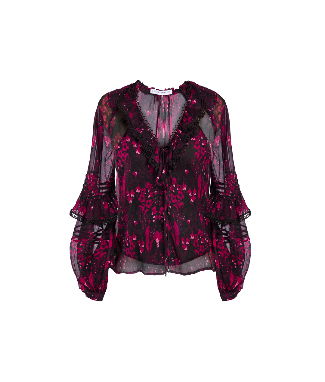 Eleanor Blouse - 100% Silk Crinkle Chiffon