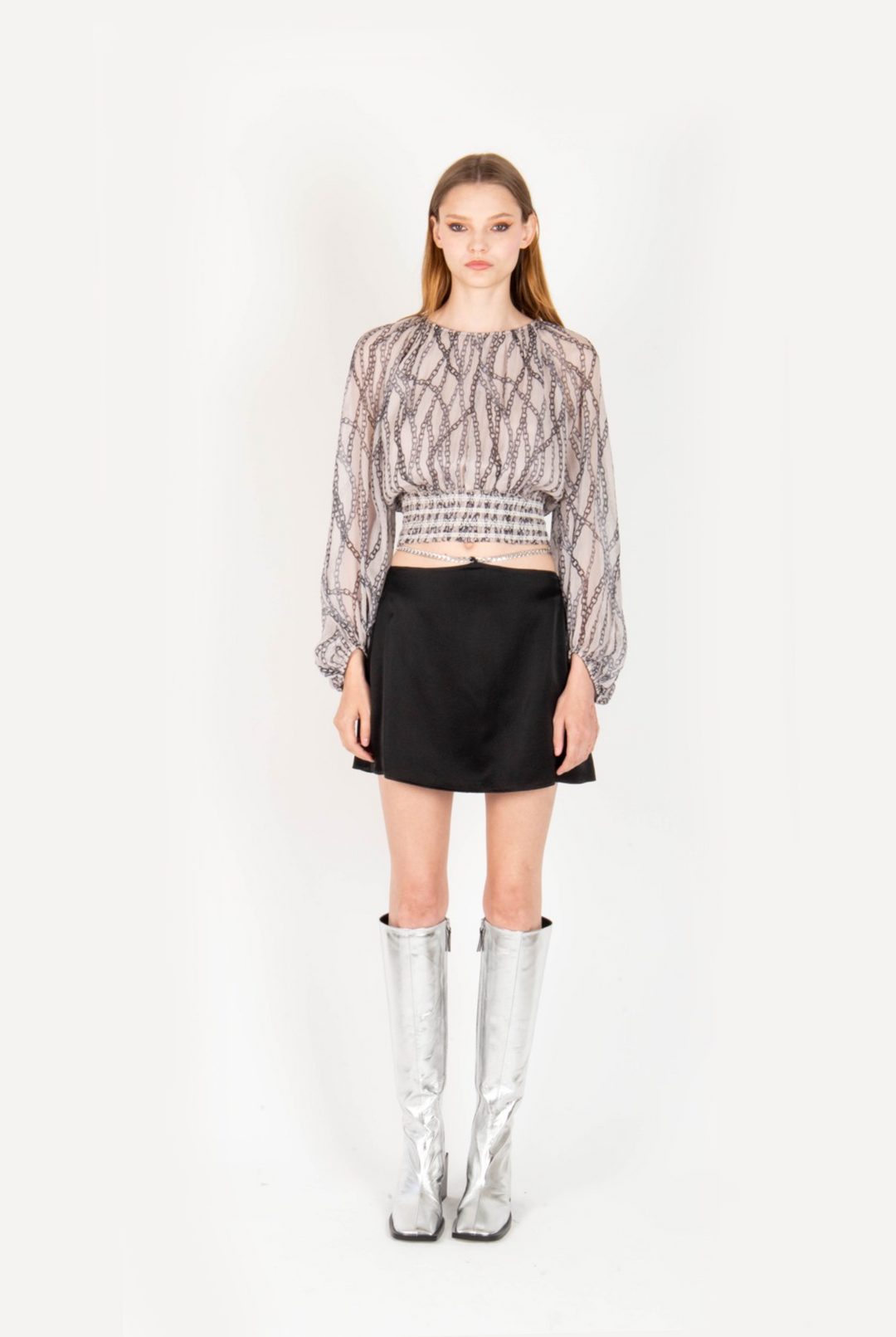 Linnett Blouse - 100% Silk Crinkle Chiffon