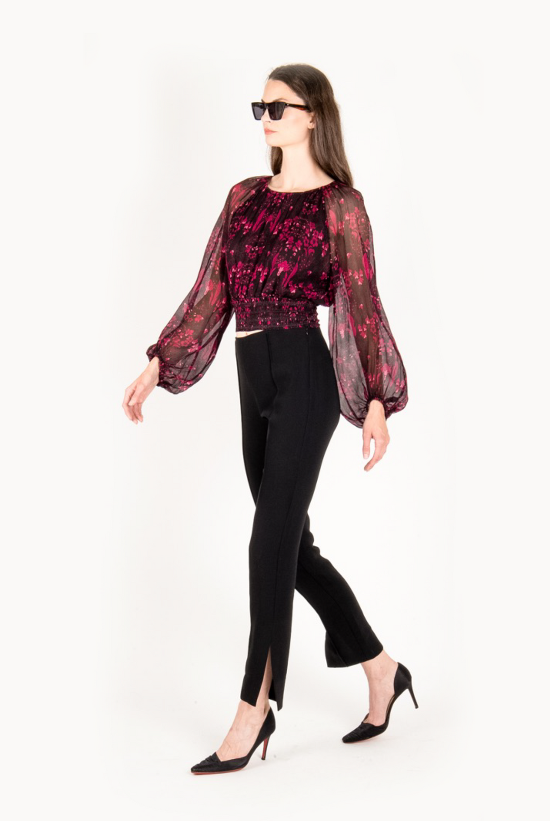 Linnett Blouse - 100% Silk Crinkle Chiffon