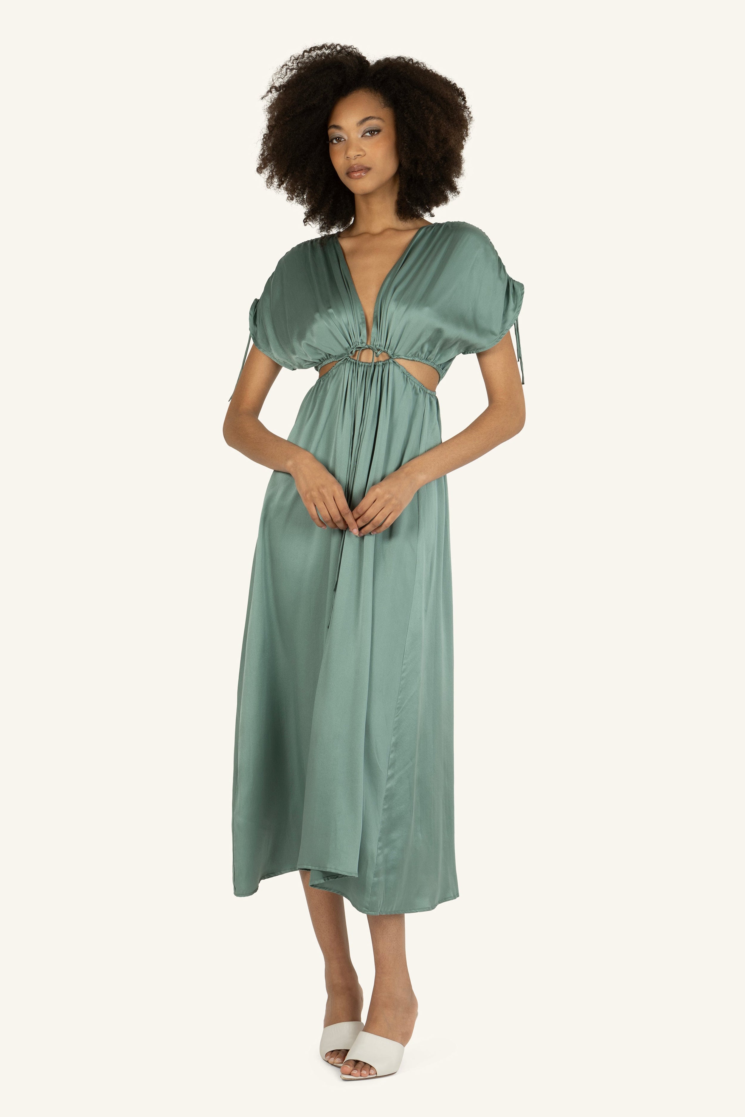nordstrom sage green dress Secret Mission Women's Livy - - Size S 1950s dress Color:Mintcream English Factory - Color showing silhouette and anchored