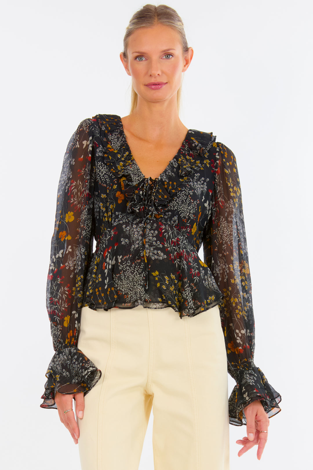 Neveah Top - 100% Organic Silk Chiffon