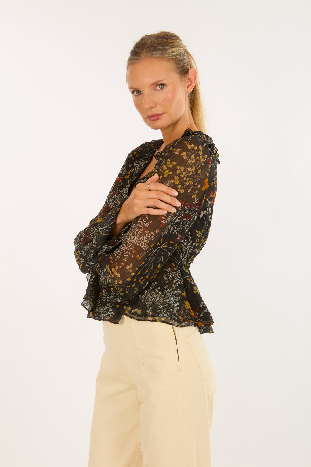 Neveah Top - 100% Organic Silk Chiffon