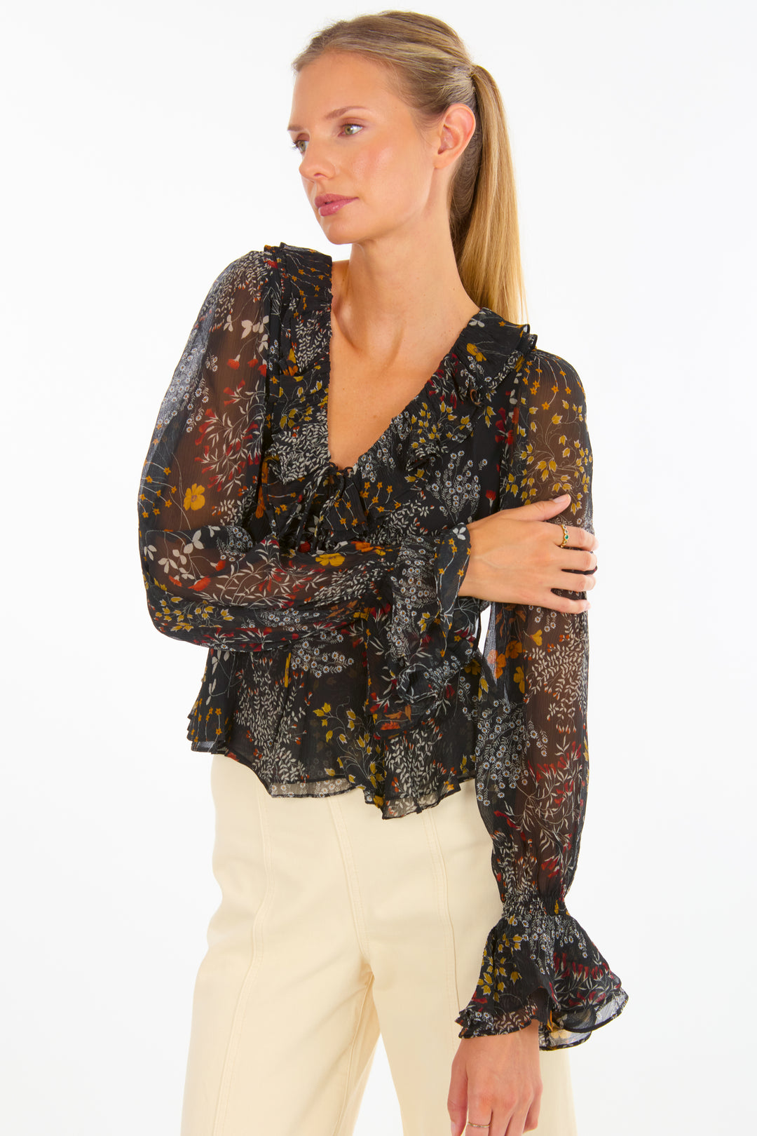 Neveah Top - 100% Organic Silk Chiffon