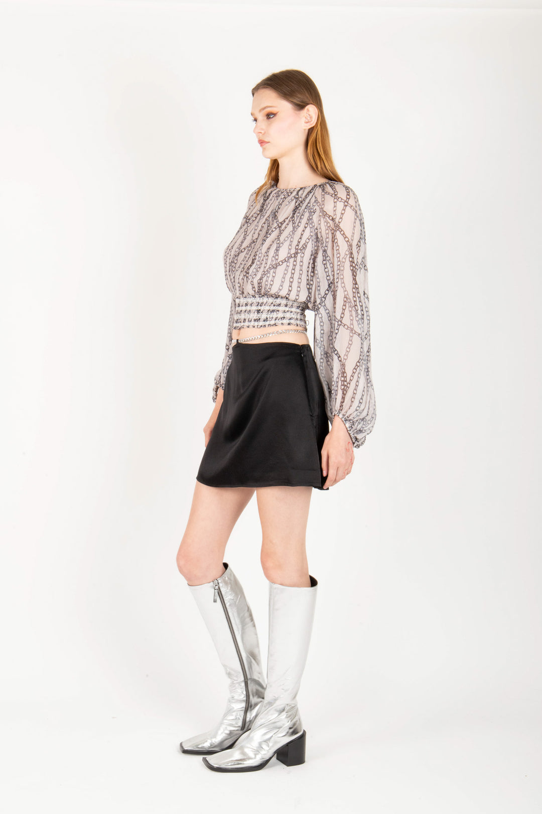 Linnett Blouse - 100% Silk Crinkle Chiffon