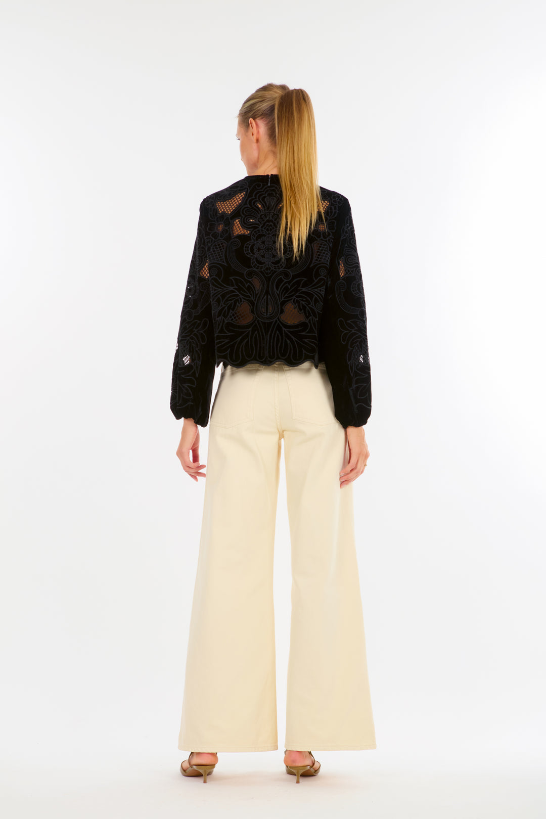 Reign Blouse - Velvet with Embroidery Cutout