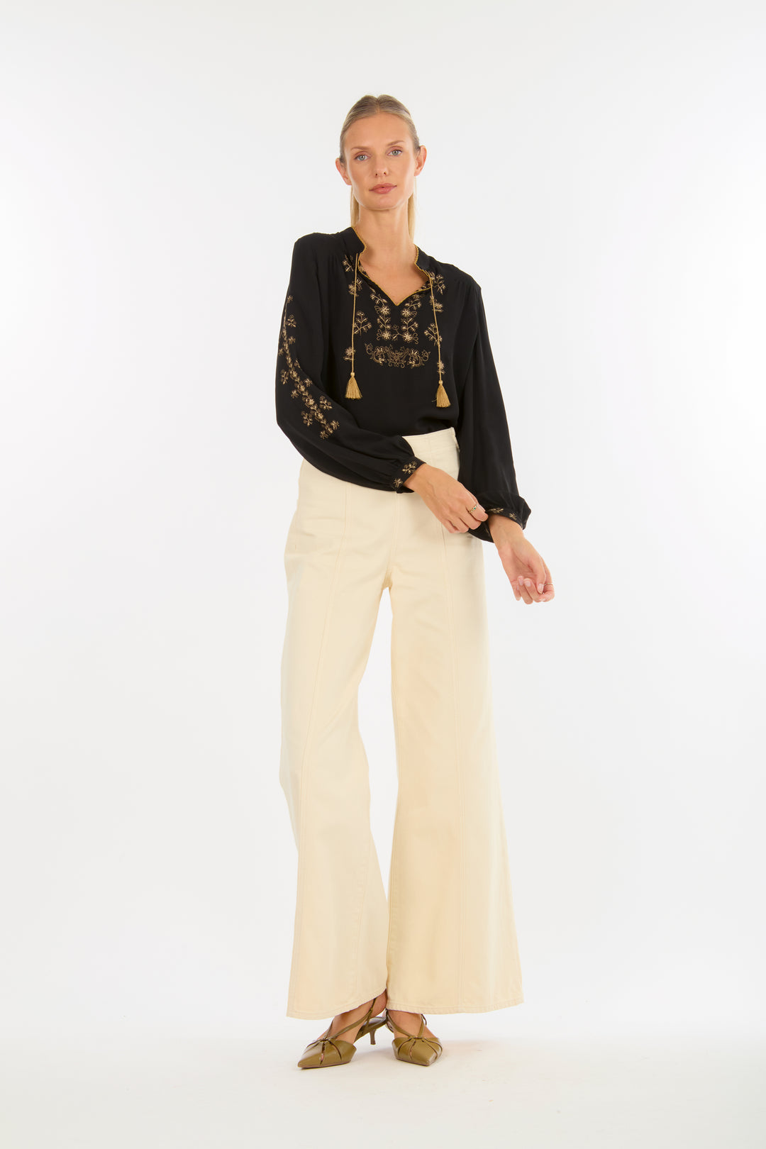 Serah Blouse - Silk Double Georgette with Embroidery