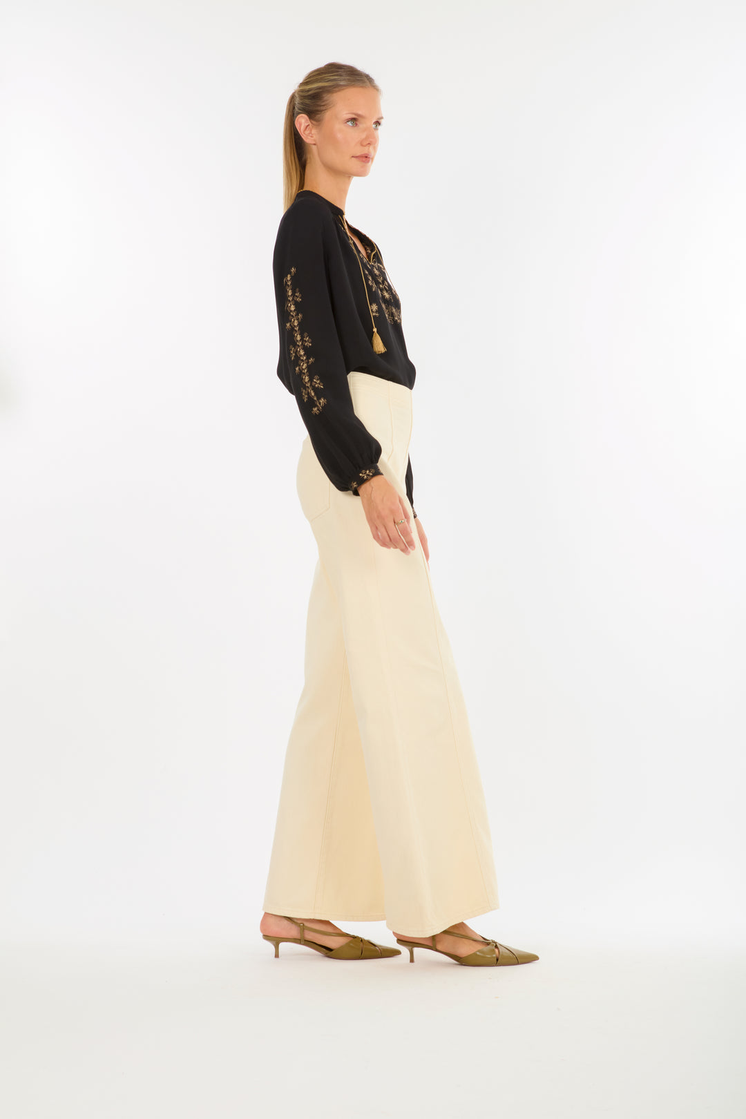 Serah Blouse - Silk Double Georgette with Embroidery