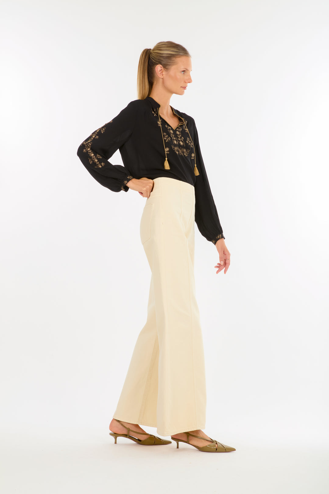 Serah Blouse - Silk Double Georgette with Embroidery