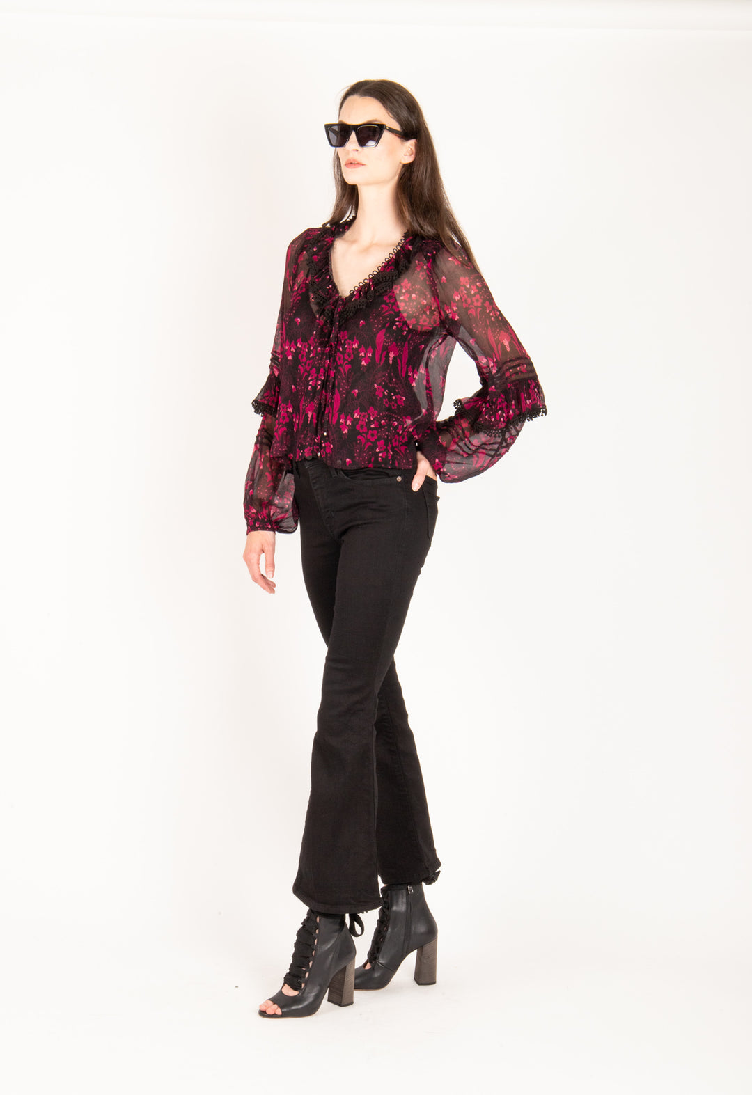 Eleanor Blouse - 100% Silk Crinkle Chiffon